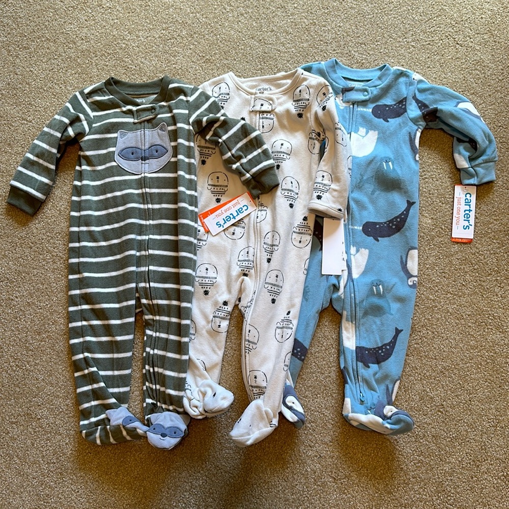 NWT Set of 3 Fleece Sleepers